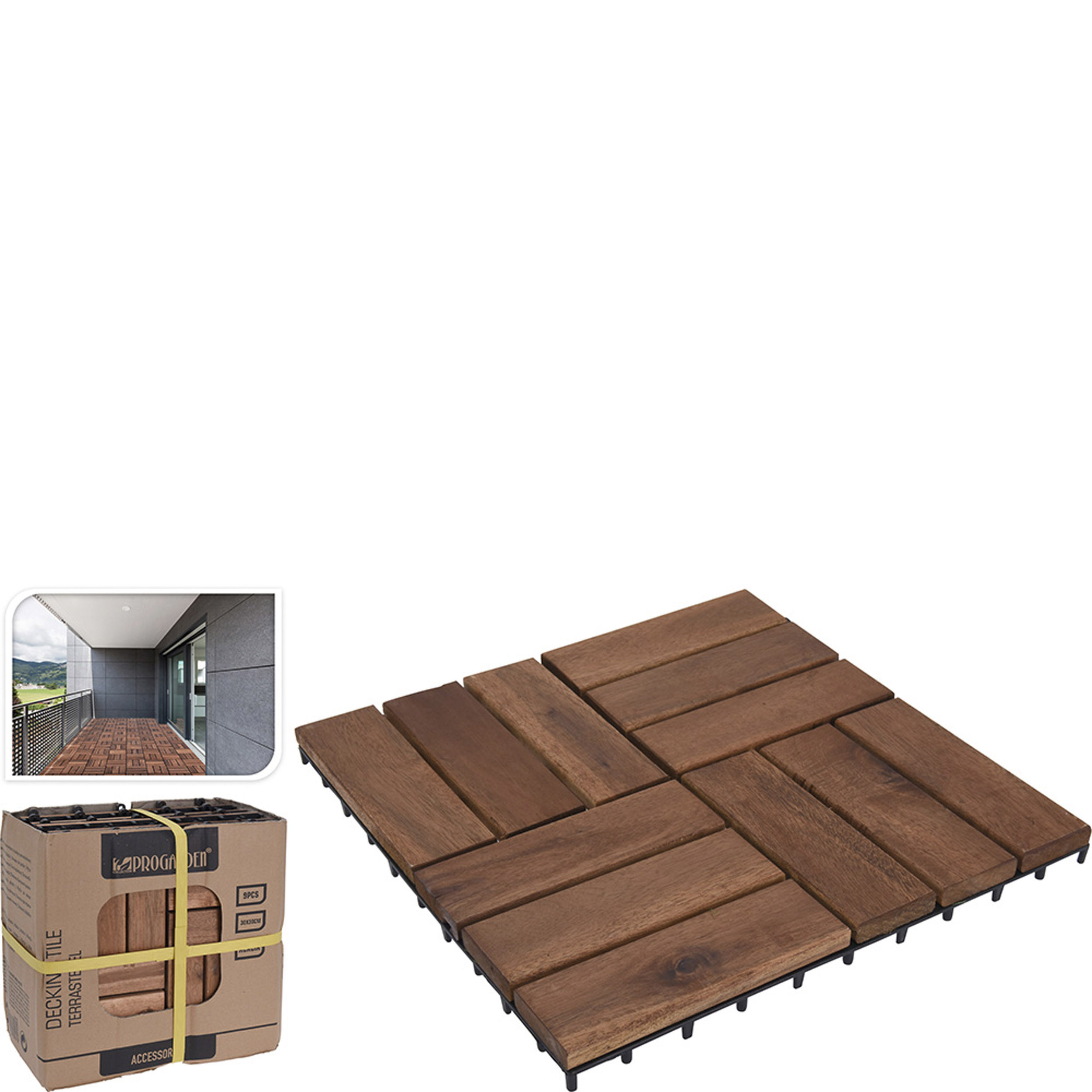 Terrassenfliesen (9er-Set) Decking